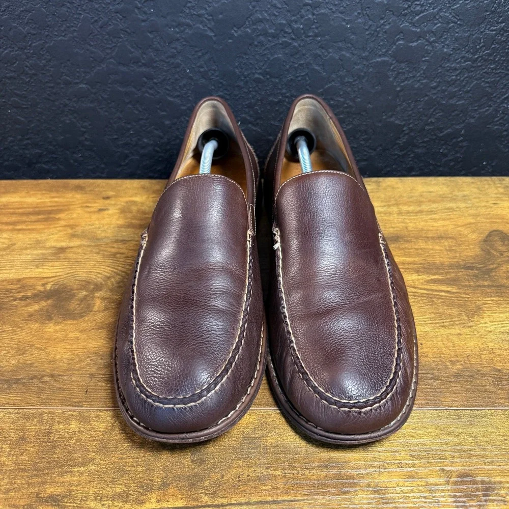 Johnston & Murphy 20-7278 Brown Tumbled Leather Loafers Mens Size 12M